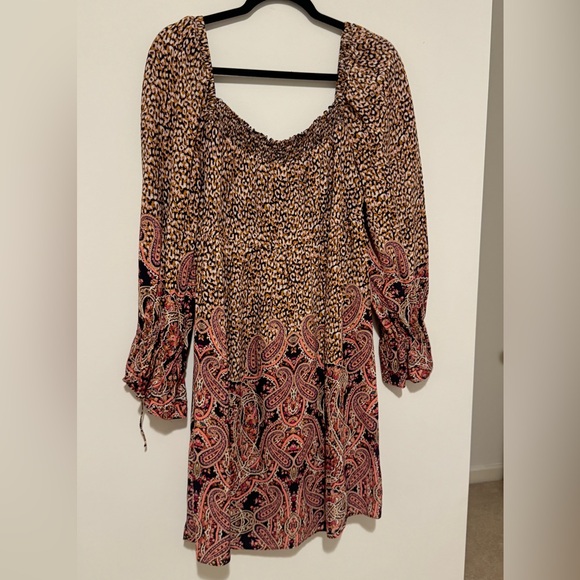 Anthropologie Maeve Dress Pink Paisley Leopard Milou Mini size M - Picture 5 of 12